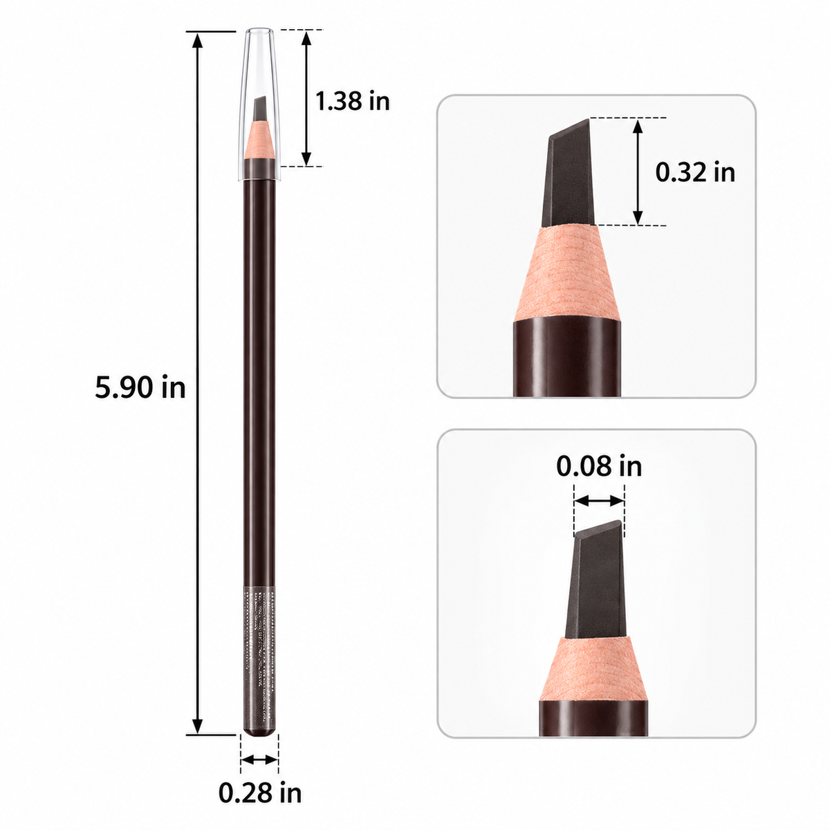 Precision Eyebrow Pencil with Angled Tip, Natural-Looking Brow Definer for Filling, Shaping and Everyday Makeup