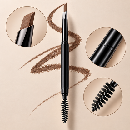 2-in-1 Dual-Ended Eyebrow Pencil with Spoolie Brush – Precision Brow Definer