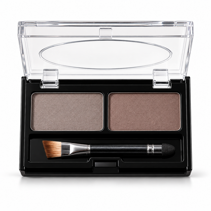 2-Color Eyebrow Powder Palette with Angled Brush, Natural Brow Makeup Kit for Filling, Shaping and Defining Eyebrows