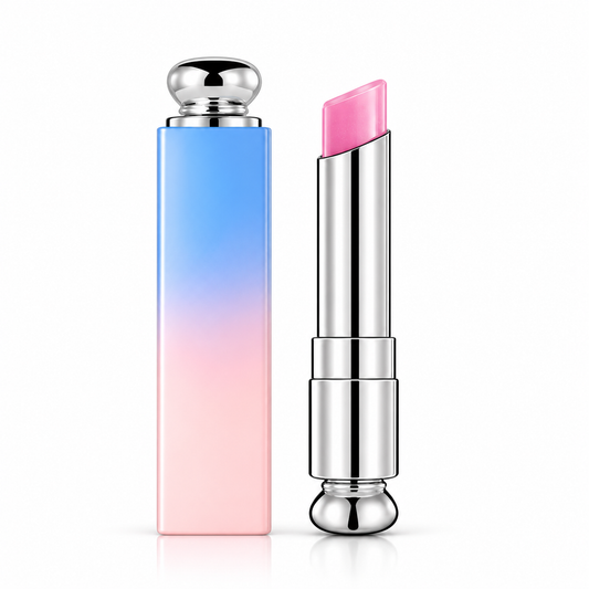 Pink Tinted Lip Balm – Sheer Glossy Lip Color with Elegant Gradient Case